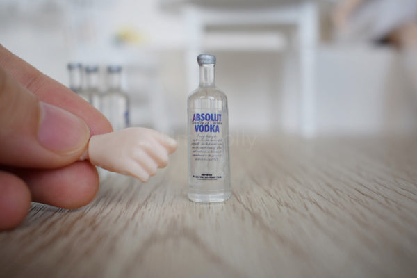 Dollhouse Miniature Vodka Bottles 1:6 scale (4 pcs)