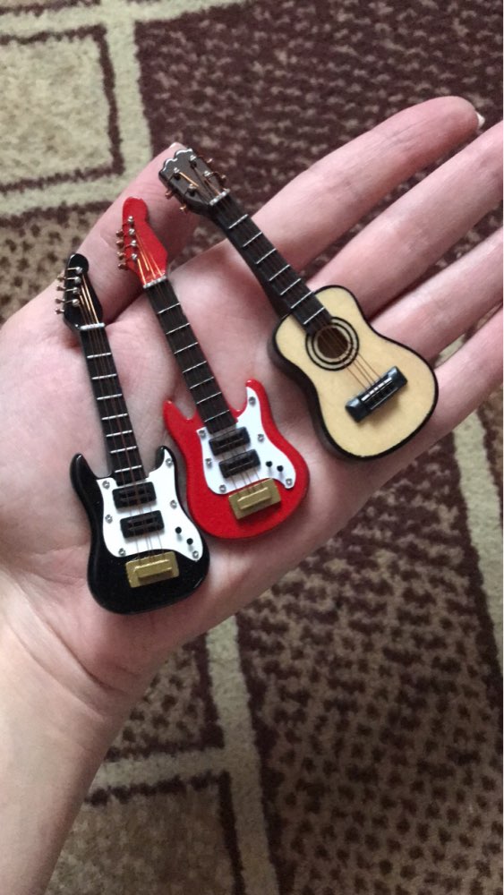 Mini Guitar Miniature Electric Guitar Bass Model Miniature Wooden