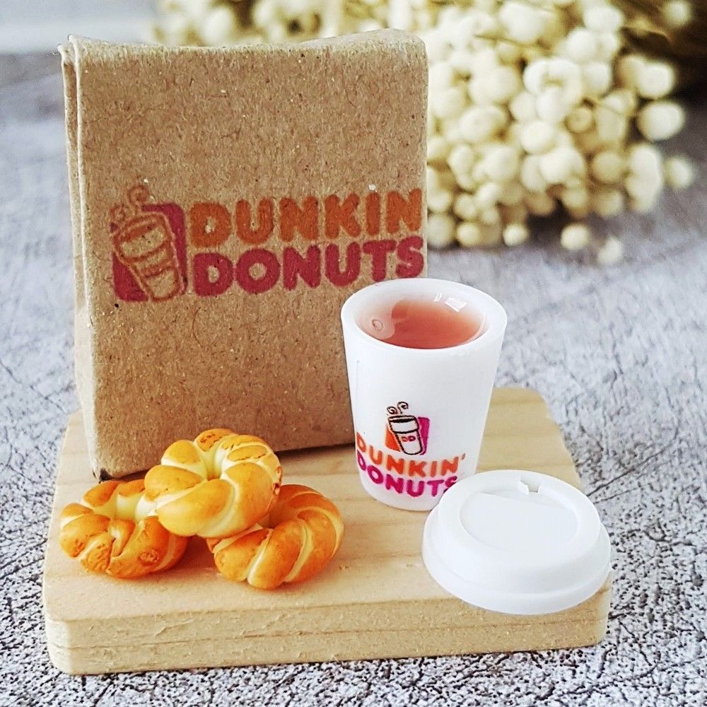 Miniature Bag with Donuts and Hot Coffee for Dollhouse – Tiny Must Haves