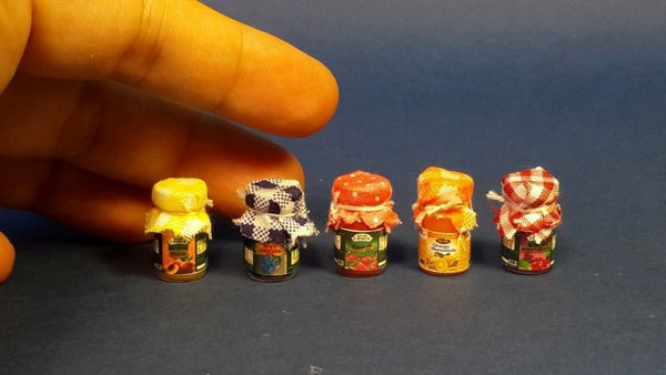 1:12 Doll house Miniature Jam Bottles