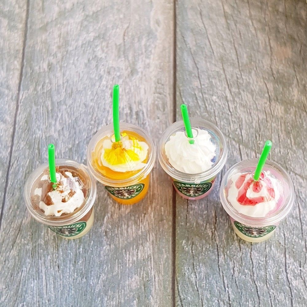 4x Dollhouse Miniature Starbucks Mixed Cups – Tiny Must Haves