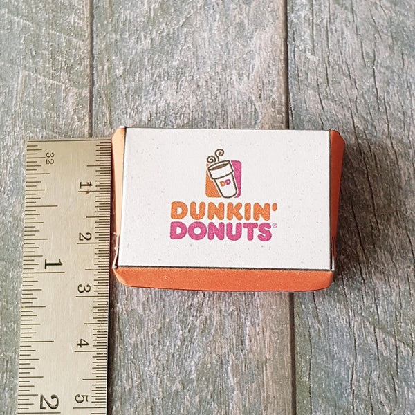 Miniature Dunkin Donuts Box with 6 Donuts (1:10 scale)