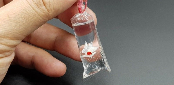 Miniature Clay Goldfish in Plastic Bag