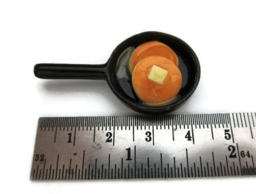 Dollhouse Miniature Frying Pan with Pancakes