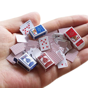 Miniature Playing Cards Set (4 boxes and 2 card decks)