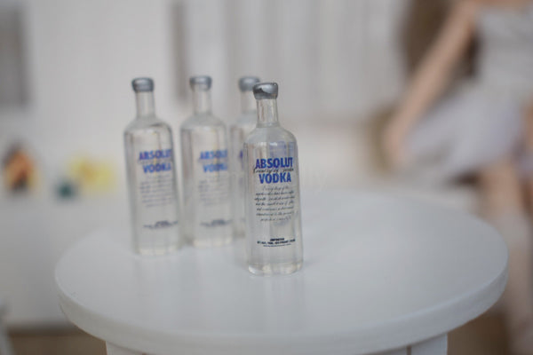 Doll house Miniature Vodka Bottles 1:6 scale (4 pcs)