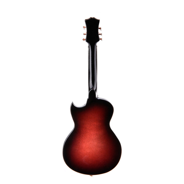 Miniature Guitar (red/black) with Stand and Leather Case