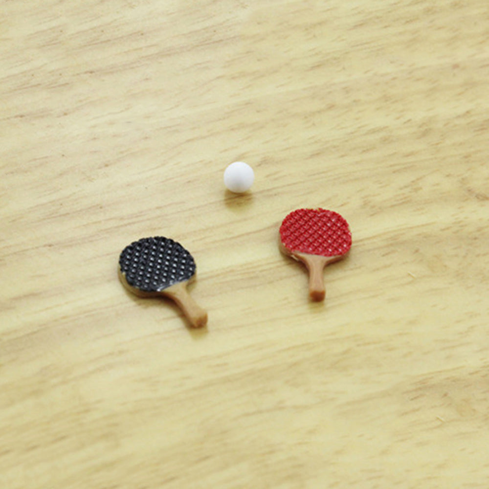 Miniature Table Tennis Bats with Ball (1/12 scale)