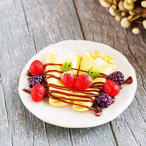 Strawberry Crepes with plate Miniature