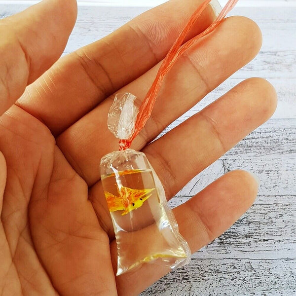 Miniature Goldfish in Plastic Bag