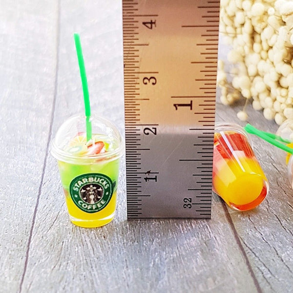1:6 Dollhouse Miniature Starbucks Ice Coffee Juice Cups