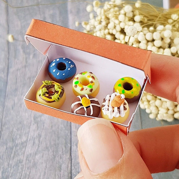 Dunkin Donuts Box with 6 Donuts (1:10 scale)