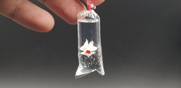 Dollhouse Miniature Goldfish in Plastic Bag