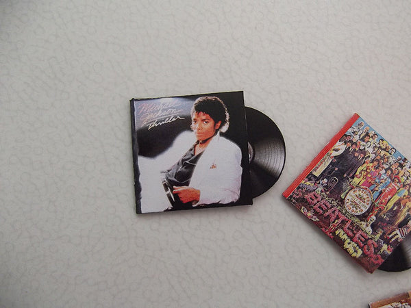 1:12 Dollhouse Miniature Vinyl Records (Michael Jackson, Beatles, Madonna)