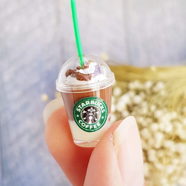 2x Dollhouse Miniature Starbucks Ice Coffee Cups