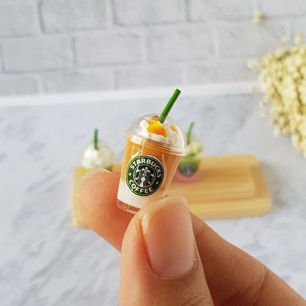 Miniature Dollhouse Starbucks Ice Coffee Cups set #2 (4 pcs)