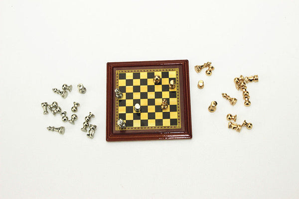 Miniature Chess Set (Silver and Gold) 1:12 scale