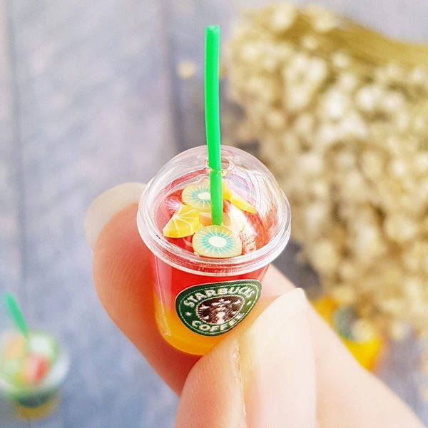 1:6 Dollhouse Miniature Starbucks Ice Juice Cups 4 pieces