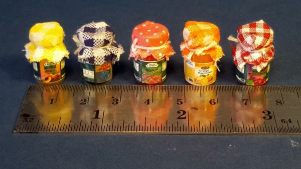 1/12 Dollhouse Miniature Jam Bottles 5 pieces