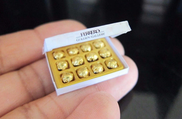 Golden Gallery Dollhouse Miniature Ferrero Rocher Chocolate Box