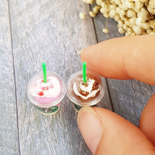 1:6 Dollhouse Miniature Starbucks Ice Coffee Cups