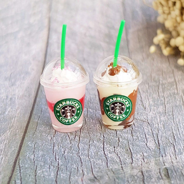Dollhouse Miniature Starbucks Ice Coffee Frappuccino (2 pieces)