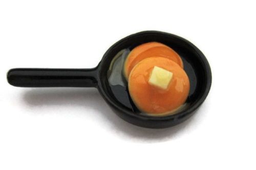 Dollhouse Miniature Frying Pan with Pancakes 1:12 scale