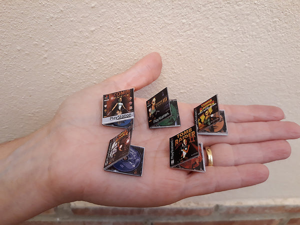 Dollhouse Miniature Tomb Raider Video Games (5 pieces)
